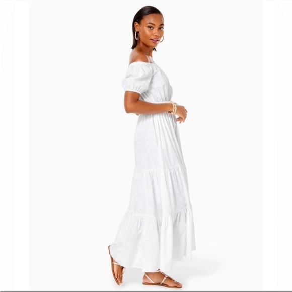 Lily Pulitzer Nessa Off-The-Shoulder Maxi Dress white - Picture 2 of 8